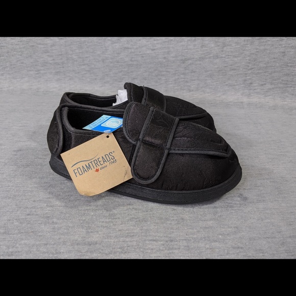 Foamtreads Physician L2 Black Satin Slippers - Picture 3 of 14